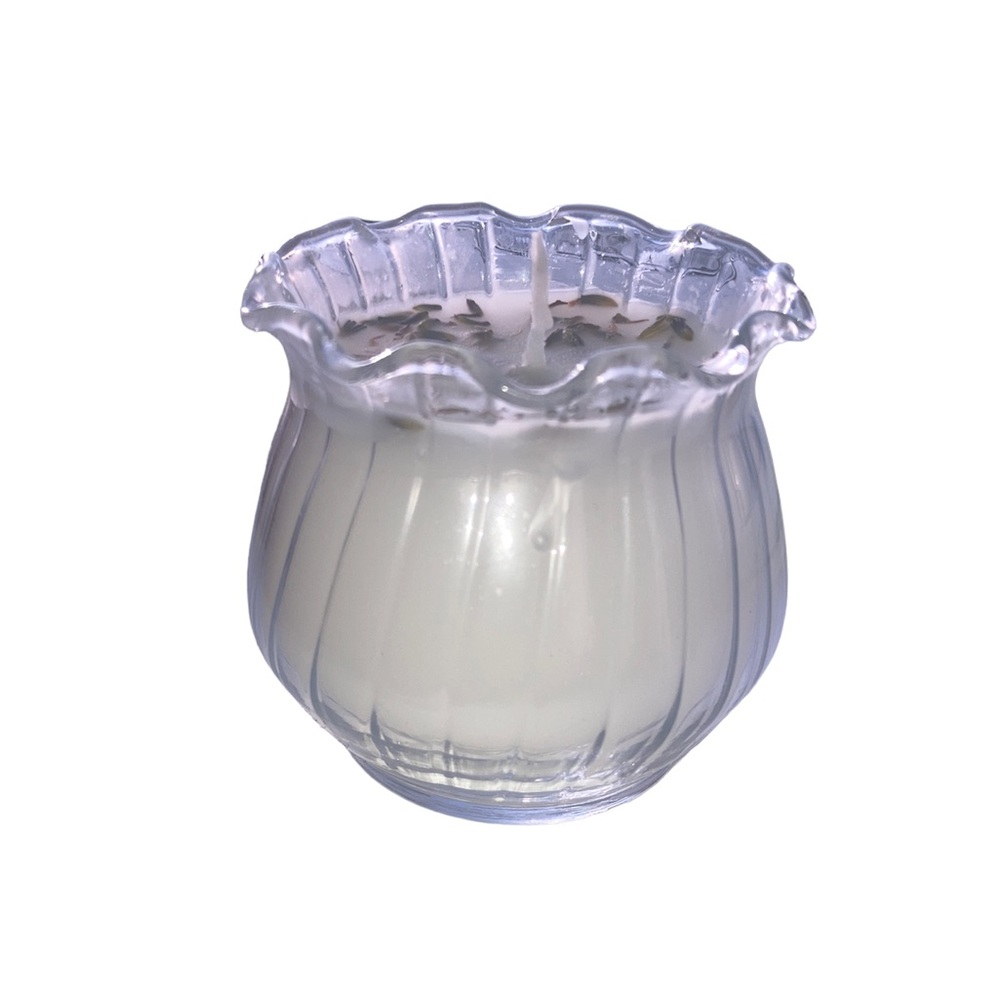 Lavender scented candle hidden “love you” message when lit